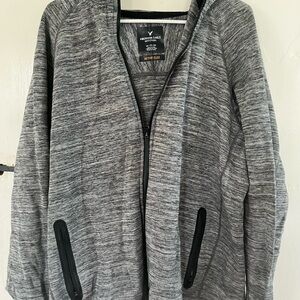 Gray Zip-Up Jacket American eagle